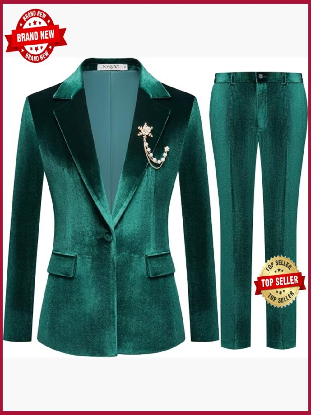 Velvet 2 Piece Suit Set Blazer Pants Tuxedo Wedding